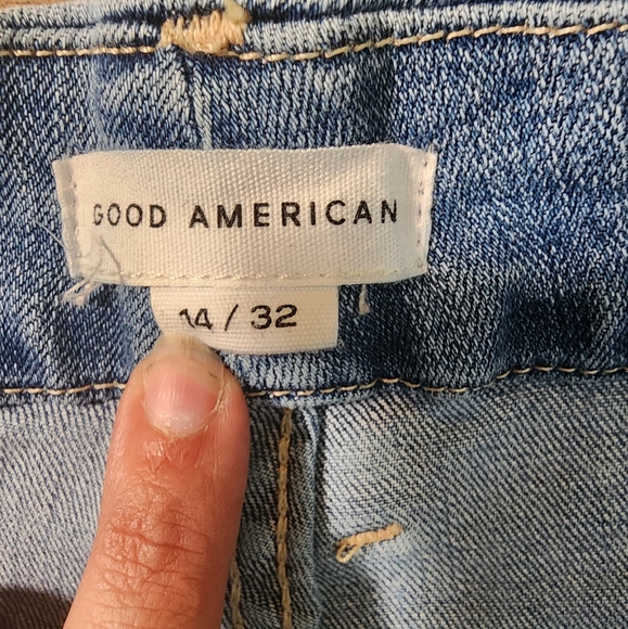 Good American Good Legs High Waist Side Step Crop Skinny Jean in Blue668 size 14 - Picture 5 of 6